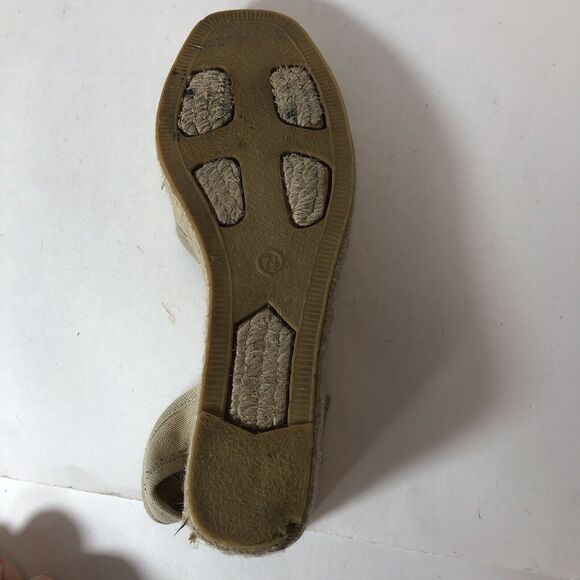 Ann Taylor Sandals Rope Wedge Heel Women's Size 7.5 Tan 3" Heel E1 - Picture 14 of 16